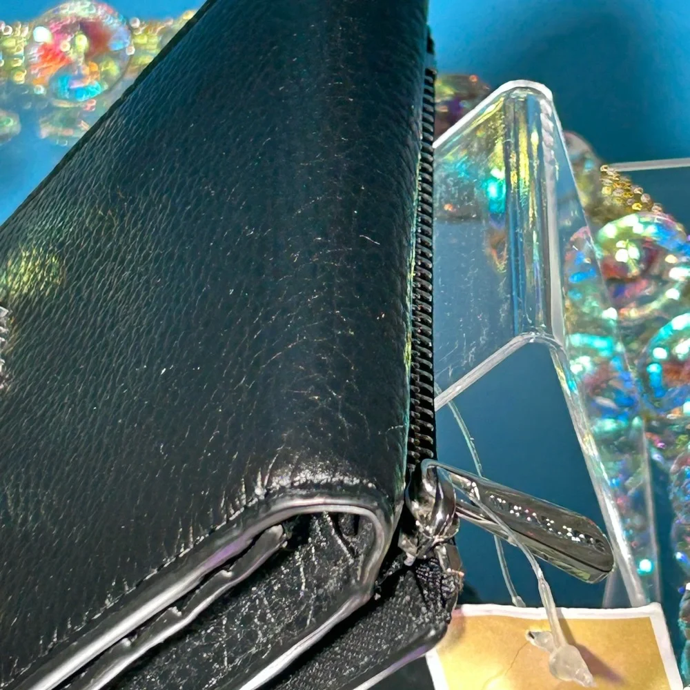 Michael Kors Black Key & Card Holder Pebbled Leather 4.5” x 4” NWT - Picture 6 of 12